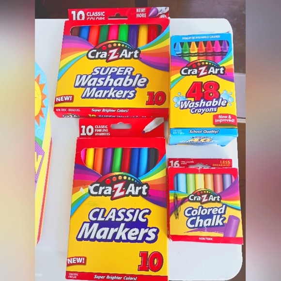 Rose Art Metal Vintage Art Carrier+ Washable Markers+Crayons +Chalk - Picture 3 of 13